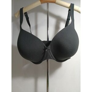 Cacique Black Cotton T-Shirt Bra 38G Underwire Molded Cup 1033317